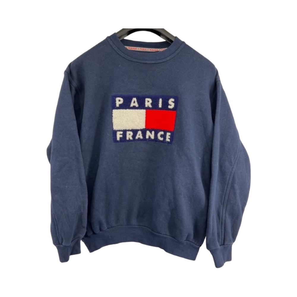 Paris France Navy Graphic Crewneck Sweatshirt